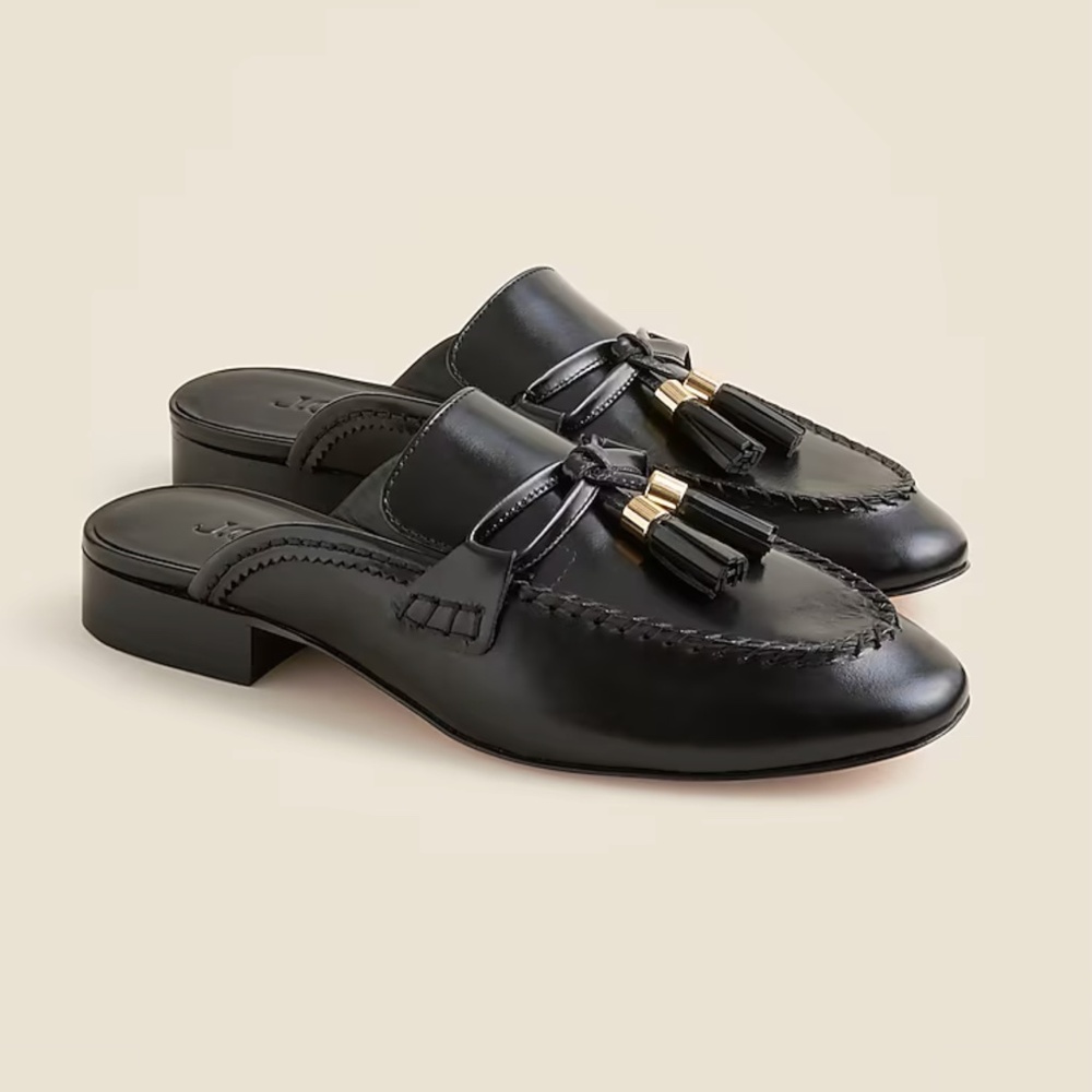 NIB J. Crew Tassel mule loafers in leather 9M